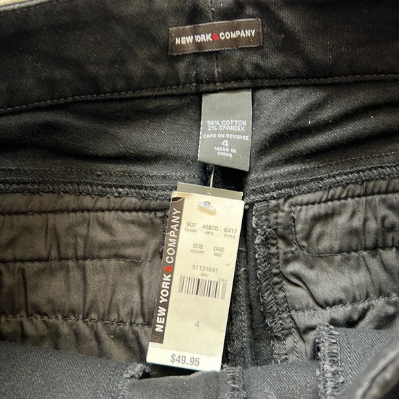 NWT New York and Company Jet Black Studded Jeans - Picture 4 of 5
